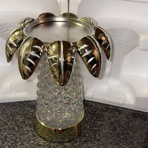 BBW Palm Tree Glitter Globe 3-wick Candle Holder